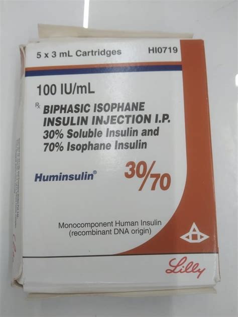 Biphasic Isophane Insulin Injection Ip 30 70 100 Iuml At Best Price