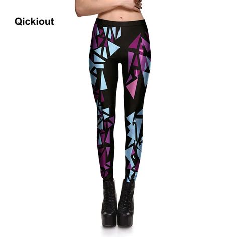 Qickitout Leggings Women Fashion Hot Sexy Leggings Irregular Triangle Digital Printing Pencil