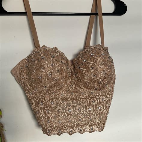 Nude Corset With Adjustable Straps Embellished With Depop