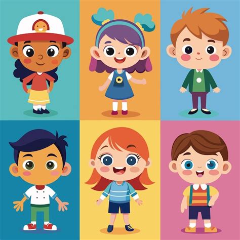 милые детские персонажи | Премиум AI-сгенерированный вектор