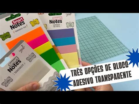 Bloco Adesivo Transparente Smart Notes 4 Cores Tom Pastel E Neon 75x75