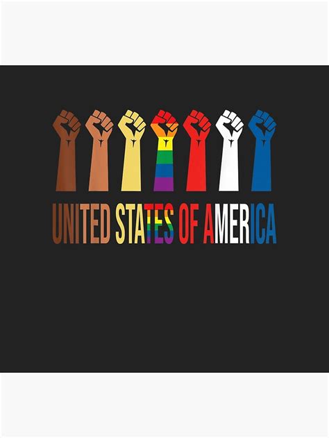 Póster Bandera de los Estados Unidos de América Orgullo gay LGBT Nos levantamos juntos de