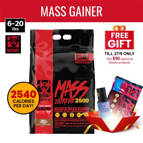 Mutant Mass Extreme 2500 Muscle Mass Gainer Whey Protein With High Calories For Extreme Hard