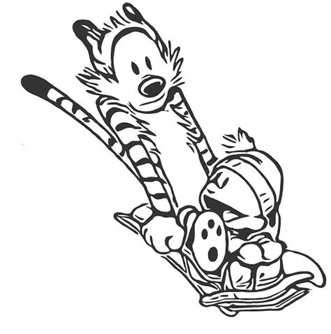 Calvin and Hobbes Go Sledding SVG File for Cricut/silhouette - Etsy