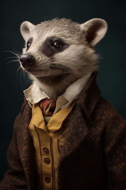 Premium Photo | A picture of a badger wearing a suit