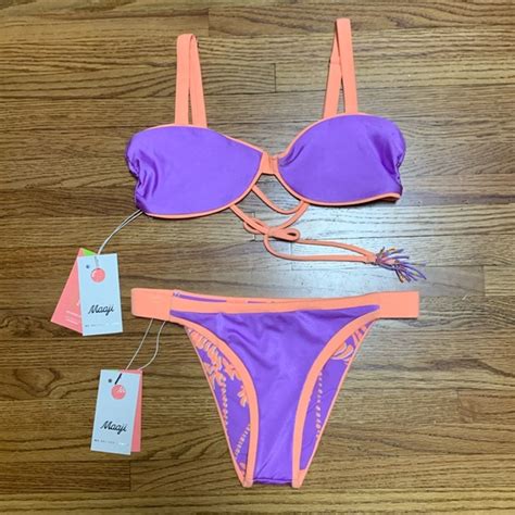 Maaji Swim Maaji Swimsuit Reversible Bikini Set Bralette Top Cheeky Bottoms Poshmark