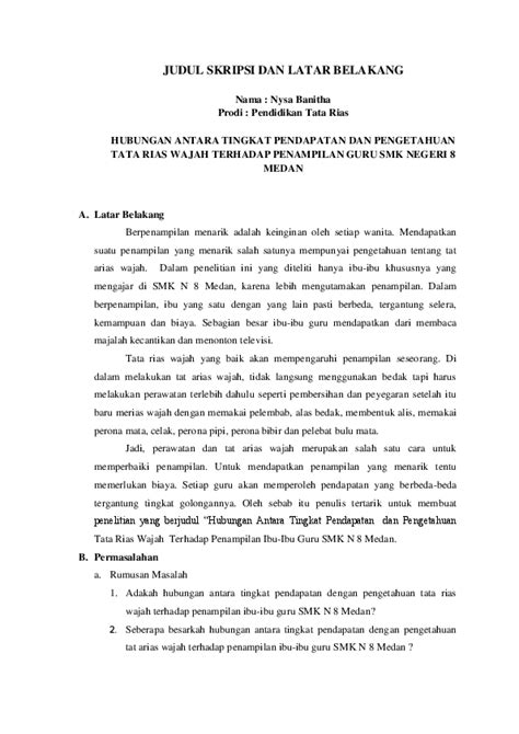 Contoh Latar Belakang Laporan