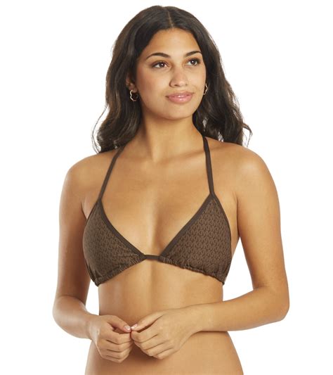 Michael Kors Women S Signature Logo Triangle Bikini Top Wateronlineproducts
