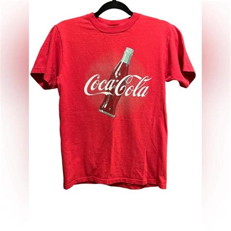 Coca Cola Women S Red And White T Shirt Depop