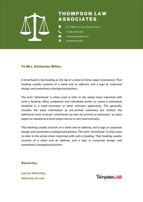 Lawyer Letter Free Printable Documents Theme Route