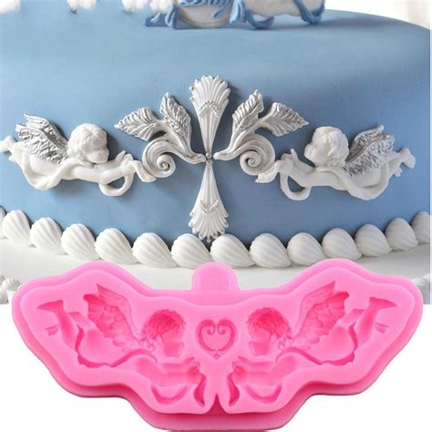 Cheap Relief Angel Dry Pace Silicone Molds Wedding Cake Border Fondant