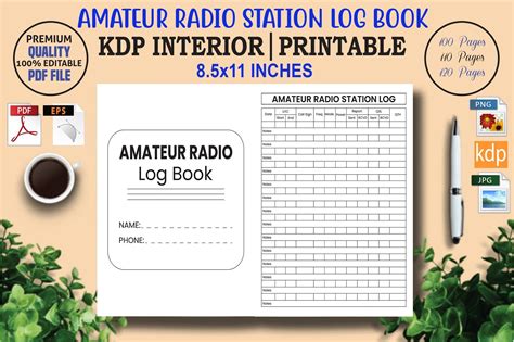 Amateur Radio Station Log Book KDP Int Graphic By KDP Store Creative Fabrica
