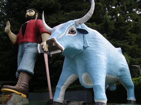 Paul Bunyan And Babe The Blue Ox At Trees Of Mystery Actually In