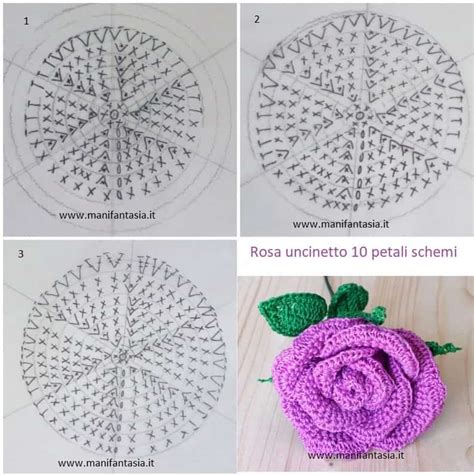 Rose Uncinetto Con Gambo Aperte Schemi E Tutorial Manifantasia