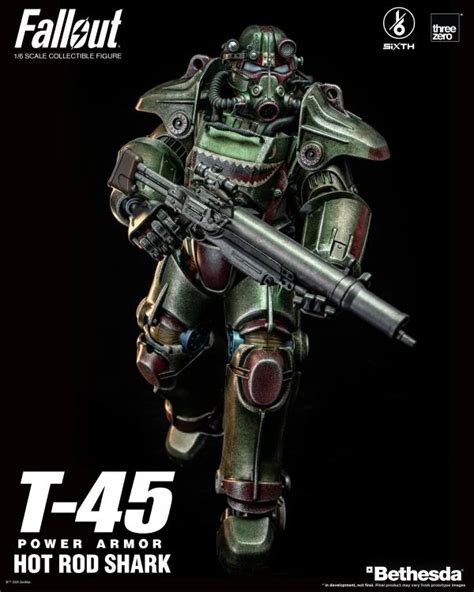 Threezero Fallout T 45 Power Armour Hot Rod Shark 1 6 Scale Figure