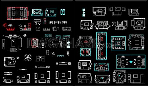 214cad Blocks Furniture Bedroom Living Room And Dining Room