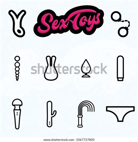 Sex Shop Line Icons Set Isolated Stock Vector Royalty Free Shutterstock
