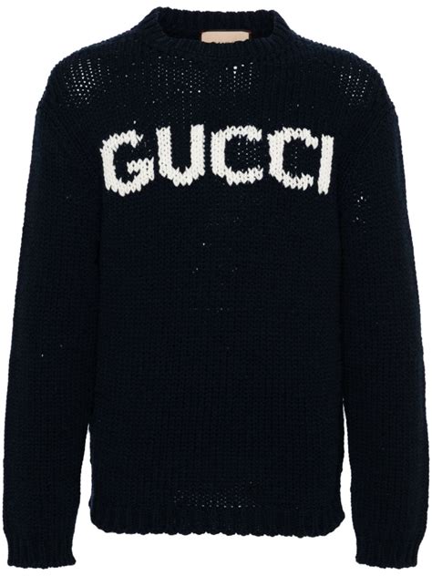 Gucci Logo Intarsia Wool Jumper Farfetch