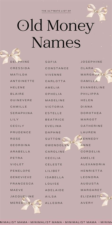 85 Rich Girl Names That Are Totally Old Money Rich Girl Names Sweet