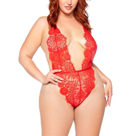 Set Lingerie Colore Rosso Plus Size Mydarling Lingerie