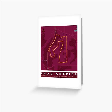 Road America Track Map For Poster Wall Art Imsa Poster Greeting