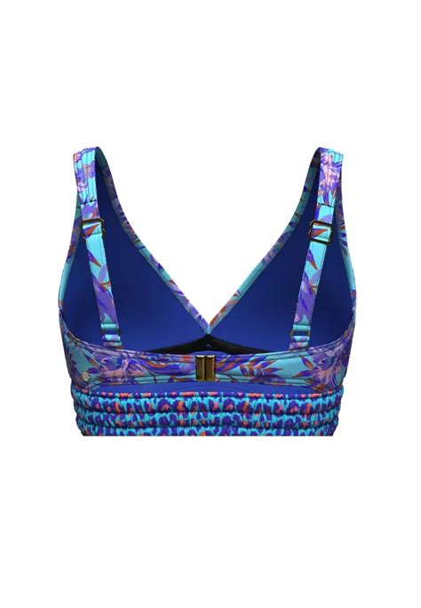 Buy Sunseeker Joyful Florals Blue Plus Cup Smocking Bikini Top Online Zalora Philippines