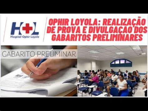 HOSPITAL OPHIR LOYOLA PA REALIZAÇÃO DE PROVA E DIVULGAÇÃO DOS