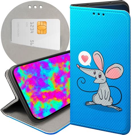 ETUI Z KLAPKĄ DO IPHONE 12 PRO MAX WZORY MYSZKA MOUSE MINI FUTERAŁ CASE