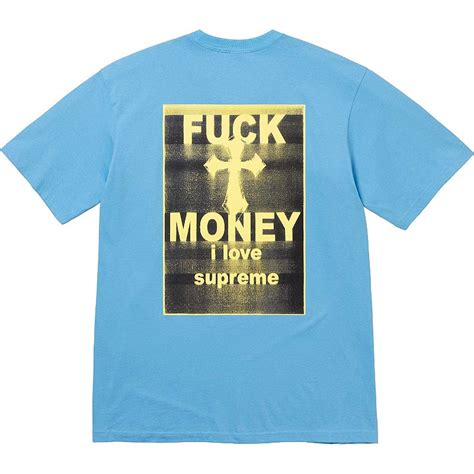 SUPREME Camiseta Fuck Money Azul NOVO Pineapple Co 100 Autentico Itens Exclusivos