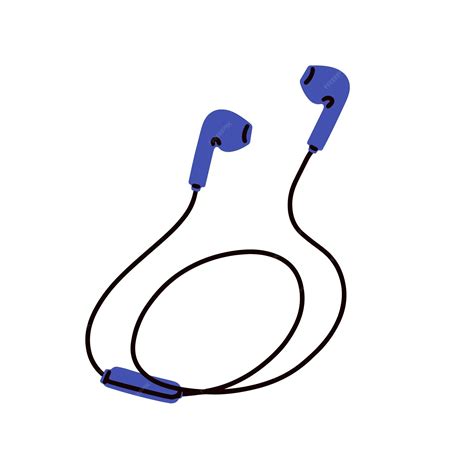 Premium Vector | Wired earbuds Small earphones with cable Corded ear