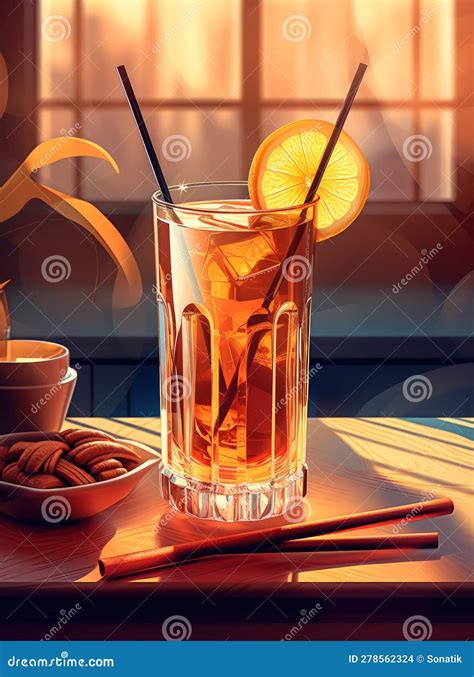Hot Toddy Cocktail On A Table By Generative AI Stock Illustration Illustration Of Glass