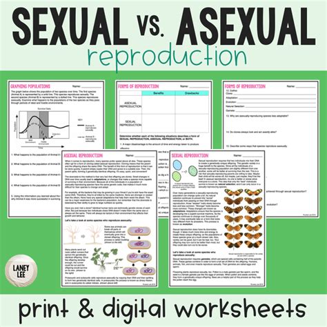 Free Sexual And Asexual Reproduction Worksheet Download Free Sexual