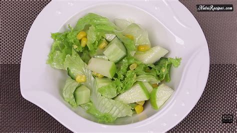 Lettuce Cucumber Salad With Apple And Sweet Corn Youtube