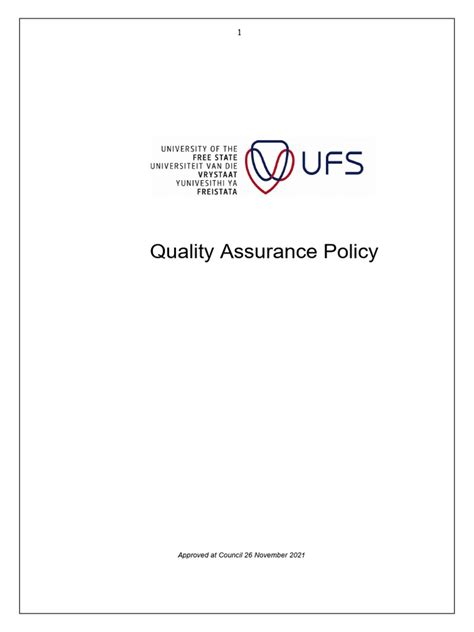 Quality Assurance Policy Website Pdf