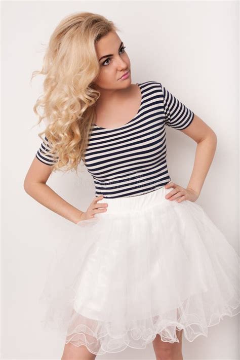 Beautiful Happy Blond Girl In The Dance Have Fun Stock Image Image Of Blonde Hair