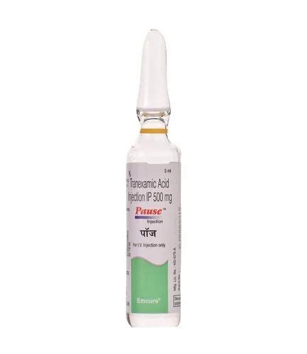 Tranexamic Acid Injection Ip 500mg Pause Injection At Rs 450piece