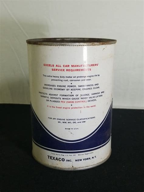 Vintage Texaco Havoline 1 Quart Motor Oil Can Empty 2 Ebay