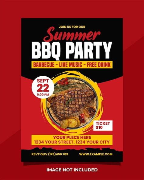 Premium Vector Summer Bbq Party Poster Or Flyer Template Design