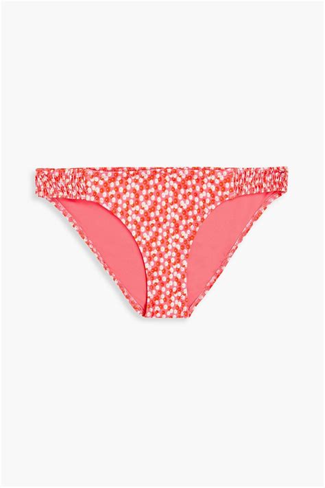 SOLID STRIPED Tief sitzendes Bikini Höschen mit floralem Print und