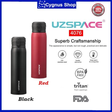 Uzspace Stainless Steel Drinking Water Bottle Portable Hot Water Thermos Tumbler Bottle Shopee