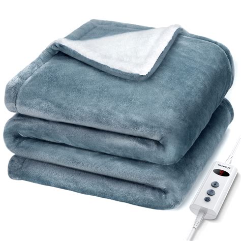 Wchiuoe Heated Blanket, 10 Heating Levels, 9H Auto Off Electric Blanket