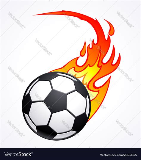 Flaming football soccer ball Royalty Free Vector Image