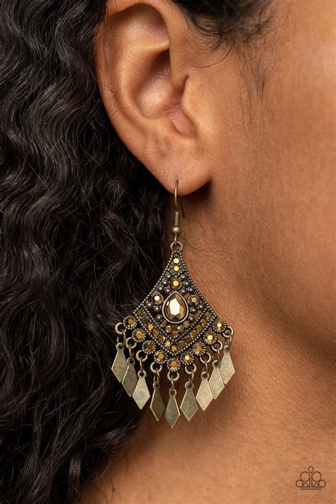 Paparazzi Earring Indie Iridescence Brass Paparazzi Jewelry