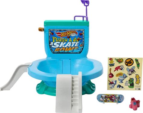 Amazon Hot Wheels Skate Fingerboard Flush Go Skate Park With Toilet Theme Exclusive