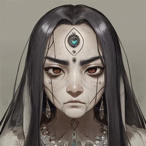 Bequ's face carries a mysterious and enchanting aura...