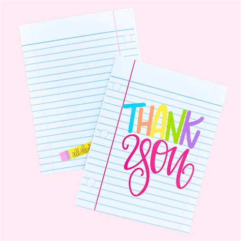 Note Card Thank You Colorful All She Wrote Notes