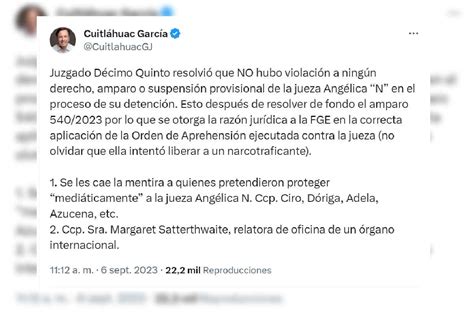 Juzgado Resuelve Que No Se Violaron Los Derechos De La Jueza Ang Lica