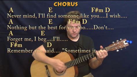 Someone Like You Adele Guitar Lesson Chord Chart In A With Chords