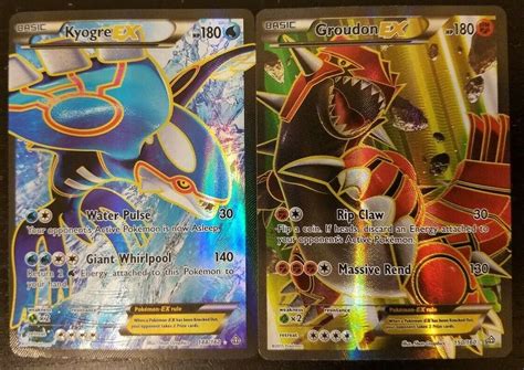 Full Art Kyogre Groudon Ex Ultra Rare Pokemon Tcg 148160 Xy Primal
