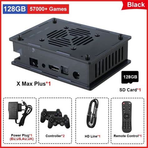 128 Go Noir UE Console De Jeux Vidéo Rétro X Max Plus S905x3 Cpu 65000